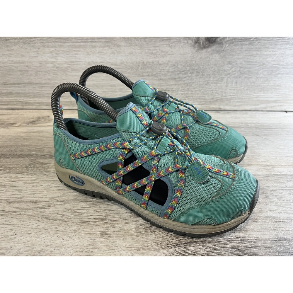 Chaco Outcross Sneakers Kids 4 Green Mesh‎ Lace Up Low Top Water Shoes J180198
